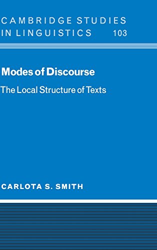 Modes of Discourse The Local Structure of Texts [Hardcover]