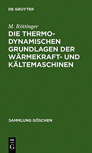 Thermodynamischen Grundlagen der Wrmekraft- Und Kltemaschinen [Hardcover]