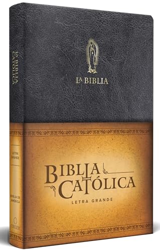La Biblia Catlica Tamao grande, Edicin letra grande piel negra, con Virgen d [Paperback]