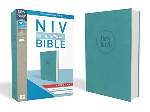 NIV, Value Thinline Bible, Large Print, Imitation Leather, Blue, Comfort Print [Leather / fine bindi]