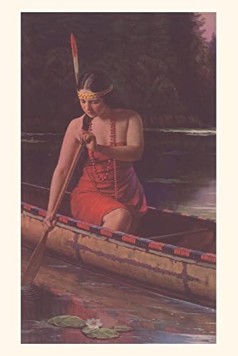 Vintage Journal Indian Woman In Canoe