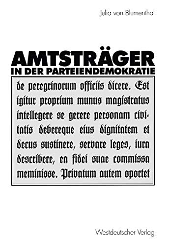 Amtstrger in der Parteiendemokratie [Paperback]