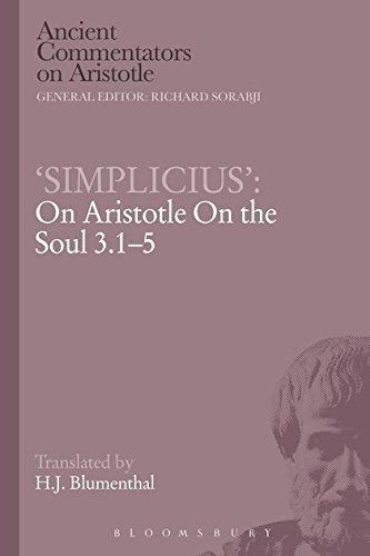 'simplicius' On Aristotle On the Soul 3.1-5 [Paperback]