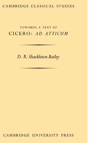 Towards a Text of Cicero 'Ad Atticum' [Paperback]