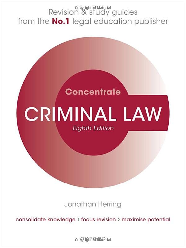 Criminal Law Concentrate: Law Revision and Study Guide [Paperback]
