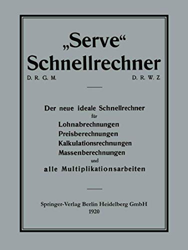 Serve Schnellrechner [Paperback]