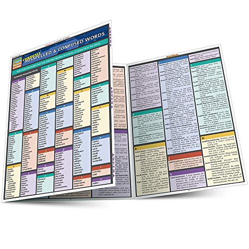 Commonly Misspelled And Confused Words QuickStudy Laminated Reference Guide [Fold-out book or cha]