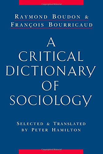 A Critical Dictionary of Sociology [Paperback]