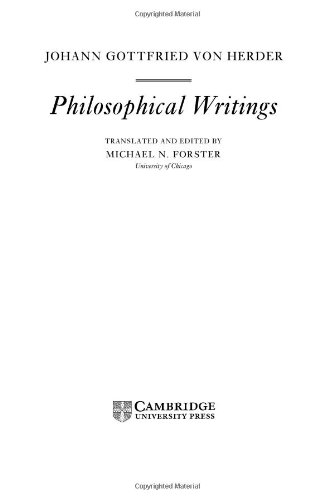 Herder Philosophical Writings [Hardcover]