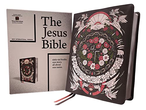 The Jesus Bible Artist Edition, NIV, Leathersoft, Gray Floral, Comfort Print [Leather / fine bindi]