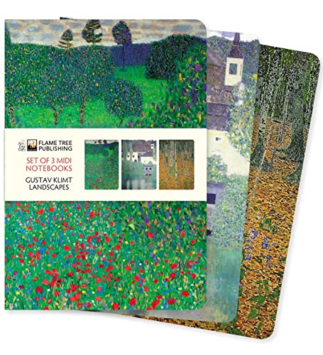 Gustav Klimt Landscapes Set of 3 Midi Notebooks [Notebook / blank boo]