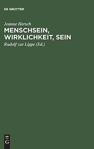 Menschsein, Wirklichkeit, Sein  Jeanne Hersch [Hardcover]