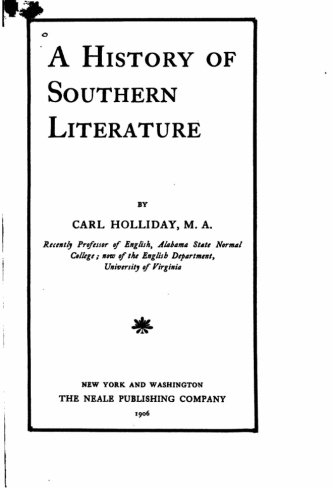 A History Of Southern Literature [Paperback]