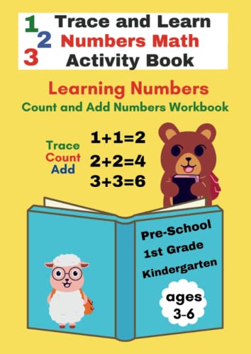 Trace And Learn Numbers Math Activity Book Ages 3-6 Pre-School To 1st Grade