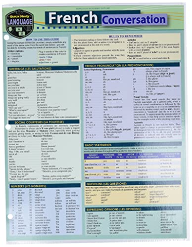 French Conversation a QuickStudy Language Reference Guide [Fold-out book or cha]