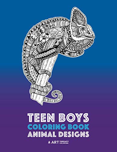 Teen Boys Coloring Book  Complex Animal Drawings for Older Boys and Teenagers  [Paperback]