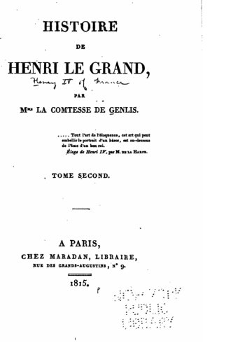 Histoire De Henri Le Grand (french Edition) [Paperback]