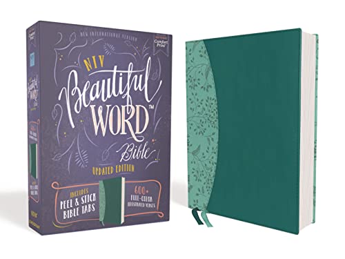 NIV, Beautiful Word Bible, Updated Edition, Peel/Stick Bible Tabs, Leathersoft,  [Leather / fine bindi]