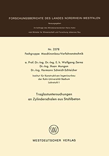 Traglastuntersuchungen an Zylinderschalen aus Stahlbeton [Paperback]