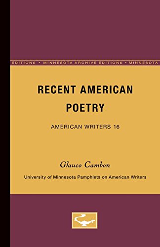Recent American Poetry - American Writers 16 University of Minnesota Pamphlets  [Paperback]