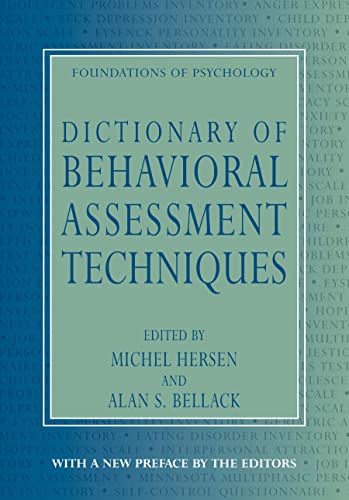Dictionary of Behavioral Assessment Techniques [Paperback]