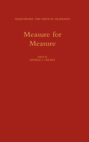 Measure for Measure Shakespeare The Critical Tradition. Volume 6 [Hardcover]