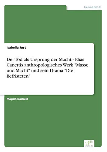 Tod Als Ursprung der MacHt - Elias Canettis Anthropologisches Werk Masse und Mac [Paperback]