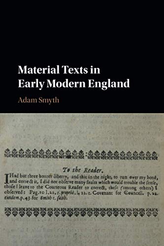Material Texts in Early Modern England [Paperback]