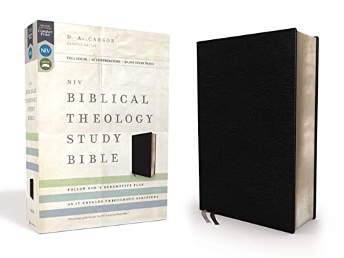 NIV, Biblical Theology Study Bible, Bonded Leather, Black, Comfort Print: Follow [Leather / fine bindi]