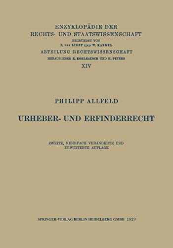 Urheber- und Erfinderrecht [Paperback]