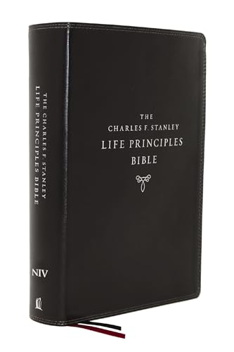 NIV, Charles F. Stanley Life Principles Bible, 2nd Edition, Leathersoft, Black,  [Leather / fine bindi]