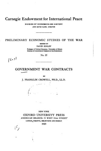 Government War Contracts [Paperback]