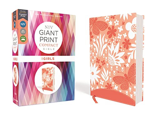 NIV, Giant Print Compact Bible for Girls, Leathersoft, Coral, Red Letter, Comfor [Leather / fine bindi]