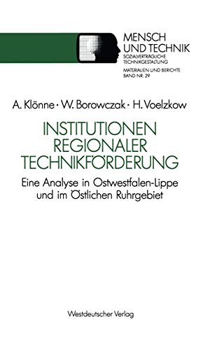 Institutionen regionaler Technikfrderung Eine Analyse in Ostwestfalen-Lippe un [Paperback]