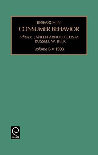 Research in Consumer Behavior [Hardcover]