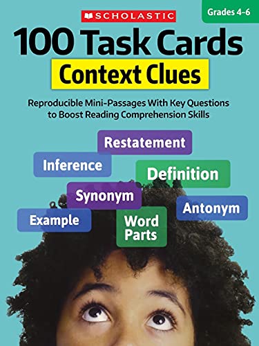 100 Task Cards Context Clues Reproducible Mini-Passages With Key Questions to  [Paperback]