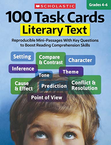 100 Task Cards Literary Text Reproducible Mini-Passages With Key Questions to  [Paperback]