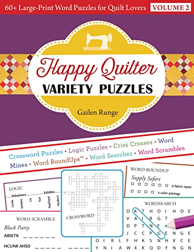 Happy Quilter Variety Puzzles 60+ Large-Print Word Puzzles for Quilt Lovers [Paperback]