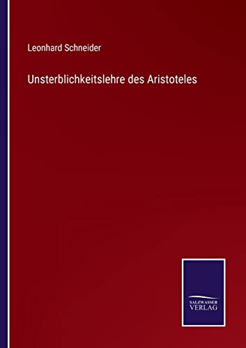 Unsterblichkeitslehre Des Aristoteles
