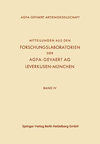 Mitteilungen aus den Forschungslaboratorien der Agfa-Gevaert AG, Leverkusen-Mnc [Paperback]