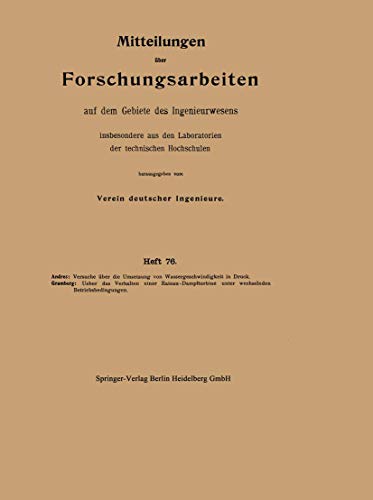 Mitteilungen ber Forschungsarbeiten auf dem Gebiete des Ingenieurwesens insbeso [Paperback]
