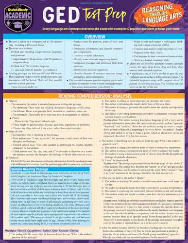 GED Test Prep - Reasoning Through Language Arts a QuickStudy Laminated Referenc [Pamphlet]