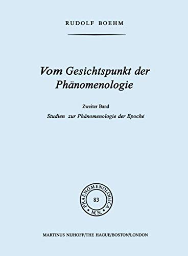 Vom Gesichtspunkt der Phnomenologie Zweiter Band Studien zur Phnomelogie der  [Hardcover]