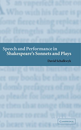 Speech and Performance in Shakespeare's Sonnets and Plays [Hardcover]