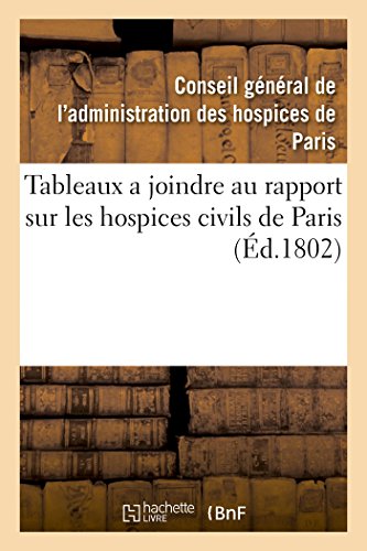 Tableaux A Joindre Au Rapport Sur Les Hospices Civils De Paris