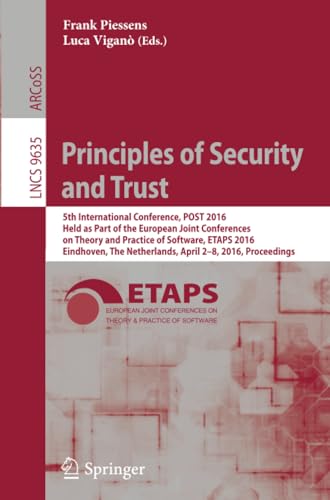 Principles of Security and Trust 5th International Conference, POST 2016, Held  [Paperback]