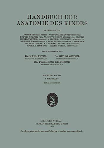 Handbuch der Anatomie des Kindes Erster Band [Paperback]