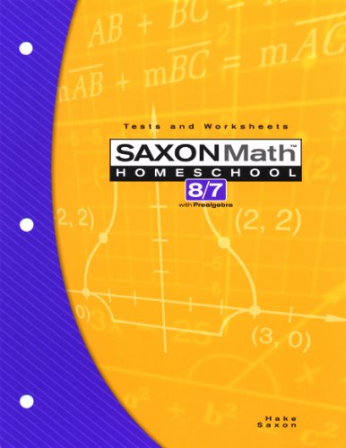 Saxon Math 8/7 Homeschool Testing Book 3rd Edition [Paperback]
