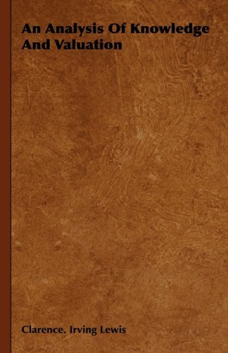 Analysis of Knowledge and Valuation [Hardcover]
