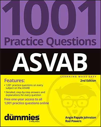 ASVAB 1001 Practice Questions For Dummies (+ Online Practice) [Paperback]